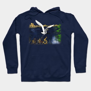 Long Legged Bird over Water Hoodie